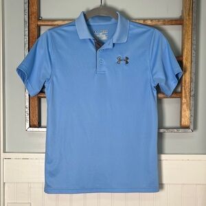 Boys under Armour performance polo size, medium, light, blue and gray